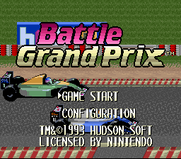 Battle Grand Prix (USA) Title Screen